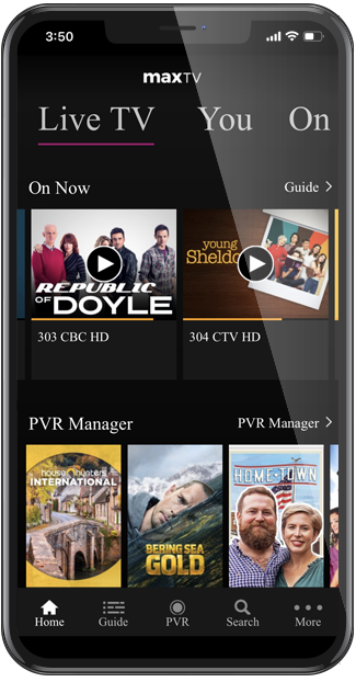 TV, SaskTel maxTV app